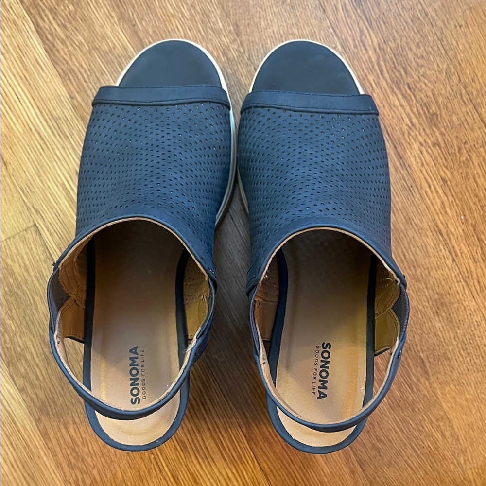 Sonoma Blue Open-Toe Slingback Sandals